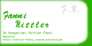 fanni mittler business card